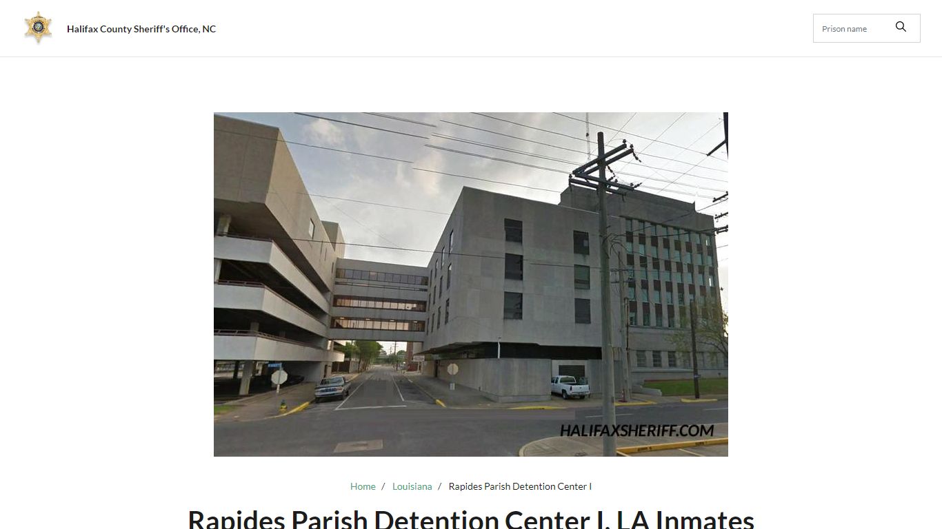 Rapides Parish Detention Center I, LA Jail Roster, Name Search
